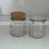 Glass Candy Cookie Jar With Texture With Cork thumbnail-1