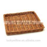Large Wicker Shallow Tray Basket thumbnail-1
