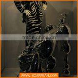 Chrome Finish Modern Fiberglass Dog Abstract Sculpture thumbnail-1