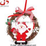 Hot Sales Christmas Decorations With Santa Claus Rattan Christmas Wreath Ornament thumbnail-4