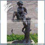Europe Regional Feature Bronze Fishing Boy Garden Sculpture thumbnail-2