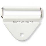 White Plastic Chafe With Rectangle Loop and Roller in 2" , Rectangle W/Roller Chafe, Plastic Chafe With Metal Loop thumbnail-2