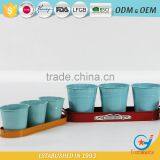 Set of 3 Galvanized Iron Powder Coating Metal Circular Pot Flower Small Decorative Pots thumbnail-4