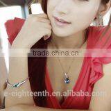 Women's Rhinestone Chain Crystal Pendent Necklace Waterdrop Jewelry Xmas Christmas Gift thumbnail-1