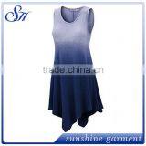 2017 Womens Sleeveless Boho Tie-Dye Ombre Tunic Tank Top thumbnail-3