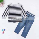 New Arrival Baby Clothing 2017 Boutique Children's Cotton Stripe Long Sleeve Top Kids T-shirt Wholesale thumbnail-2