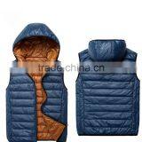 Popular Lightweight Fake Down Reversible Vest For Man With Hood thumbnail-3