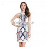 Zm50236b 2017 New Style Printed Dress Round Neck Fashion Dresses Women Lady thumbnail-2