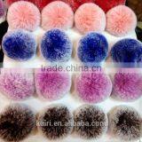 Fashion Charm Genuine Rex Rabbit Fur Pom Pom for Keychain/ Handbag Pendant - Red Frosted thumbnail-3
