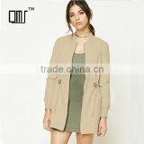 Open Front Longline Flat Collar Ribbed Trim Belted Waist Womens Online Jackets thumbnail-1