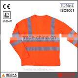 Mens Knitted Safety T-shirt hi Vis Shirt Long Sleeve t Shirt