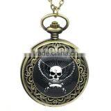 Round Antique Bronze Skull Pattern Halloween Battery Included Pocket Watches 73.5cm thumbnail-1