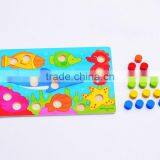 New Wooden Hand Scratcher Plate Color Shape Matching Board Educational Puzzle Toys for Kids thumbnail-4