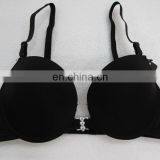 High quality black Ladies sexy push up padded cup adjustable strap brassiere underwear