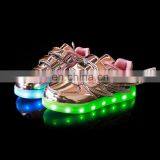 Wholesale Hot Sell Mirror-PU Leather Led Light up Kids Wings Shoes Children Led Shoes Sneakers With USB Rechargeable thumbnail-2