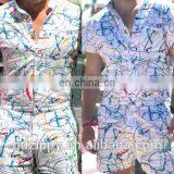 2017 Hot Sale New Fashion Summer Colourful Digital Printed Custom Printing One Piece Jumpsuits for Adult Men