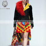 Charm Style Sheep Shearing Fur Jacket Wonderful Design Merino Sheep Fur Overcoat Ladies Winter Multicolor Fur And Leather Coat thumbnail-6