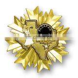 3D SPORTS CUSTOMER FLOWER GOLDEN ANTIQUE PLATED GOLD Medallions thumbnail-1