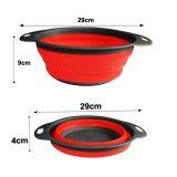 Collapsible Washing Drainer With Handle Fruit Vegetable Filter Basket Silicone Foldable Colander Kitchen Storage Tools Container thumbnail-3
