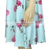 Casual Design A-line Summer Ruffles Cold Shoulder Floral Dress For Girls thumbnail-4