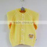 100% Cotton Girl Button Sweater Knitted Cardigan Wholesale thumbnail-3
