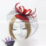 Wholesale Fashion Fascinator Red Mini Hat With Black Veil thumbnail-1