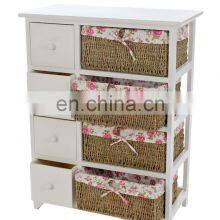 WICKER CHEST DRAWER BASKET MAIZE BEDSIDE CABINET RETRO STORAGE UNIT CUPBOARD thumbnail-2