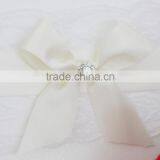 Ribbon Bow Embellished Wholesale Ivory Lace Wedding Invitations thumbnail-6