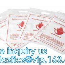 Die Cut Handle Blood Transit Biodegradable Shopping Bag Blood Transport Bag, Header With Grip Seal Closure, Punch Handle thumbnail-3