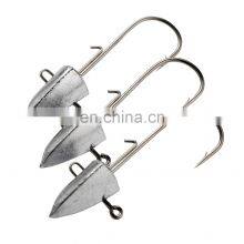 JOHNCOO 5G 7G Good Quality Lead Head Soft Lure Non-slip Jig Fishing Hooks 8pcs/bag