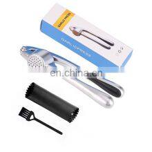 Custom Logo Amazon Online Shopping Kitchen Accessories Manual Stainless Steel Garlic Press Crusher Mincer With Peeler And Brush thumbnail-5