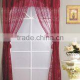 HOT SELLING CHEAP FACTROY LACE WINDOW CURTAIN SET WITH ROPE TASSEL TIEBACKS AND VALANCE thumbnail-3