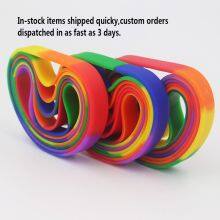 Manufacture in Stock Rainbow Smoothly Segmented Process LGBT Silicone Bracelet Adult Activity Silicone Wristband thumbnail-2