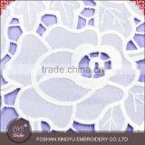 Fashion 130CM White Water Soluble 100% Polyester Chiffon Embroidery Lace Fabric thumbnail-3