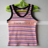 0.42USD Wholesale Stock Hot Sales Fashion Style Summer Blank Colorful Cotton Cheap Wholesale Kids Singlets/Vest ( Kctbx002) thumbnail-4