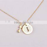 Wholesale Fashion Silver Lock and Key Pendant 925 Solid Silver Gold Plated Necklace thumbnail-5