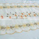 100% Polyester Table Runner With Yellow Flower Embroidery Houseware Household Textile