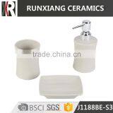 Glazed White Ceramic Bathroom Accessories Set thumbnail-1