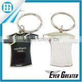 Eco Friendly Metal Nickel Plated Printing Sticker T Shirt Shape Metal Key Chain Ring