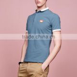 Men's pocket t shirt with pocket -Men's lapel short sleeves back yoke print 100% cotton t shirt