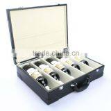 5 Bottles Leather Wine Box Insert With Velvet