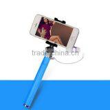 China supplier Extendable wired wireless selfie stick 2016 monopod with remote shutter