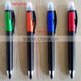 hot selling plastic ballpoint pen with highlighter