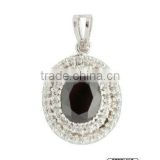 Oval shaped Black Onyx Pendant in Sterling Silver