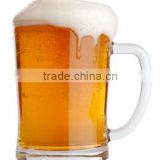 500ml clear beer glass with handle