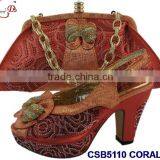 CSB5110 2016 Newest Design Woman Hot Selling Shoes With Matching Bags Crystal Cluth Factory Price Shoes Whole Sale Price thumbnail-2