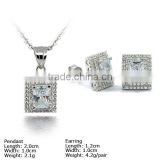 [SZH-1208] 925 Silver Jewelry Set with CZ Stones, Micro Pave Setting, Wedding Jewelry Sets.