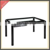 modern iron metal best price tempered glass dining table set