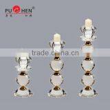 Fantastic gold and clear wedding decorative glass candle holder ZT-0018