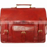 Pure leather red women briefcases on wholesale